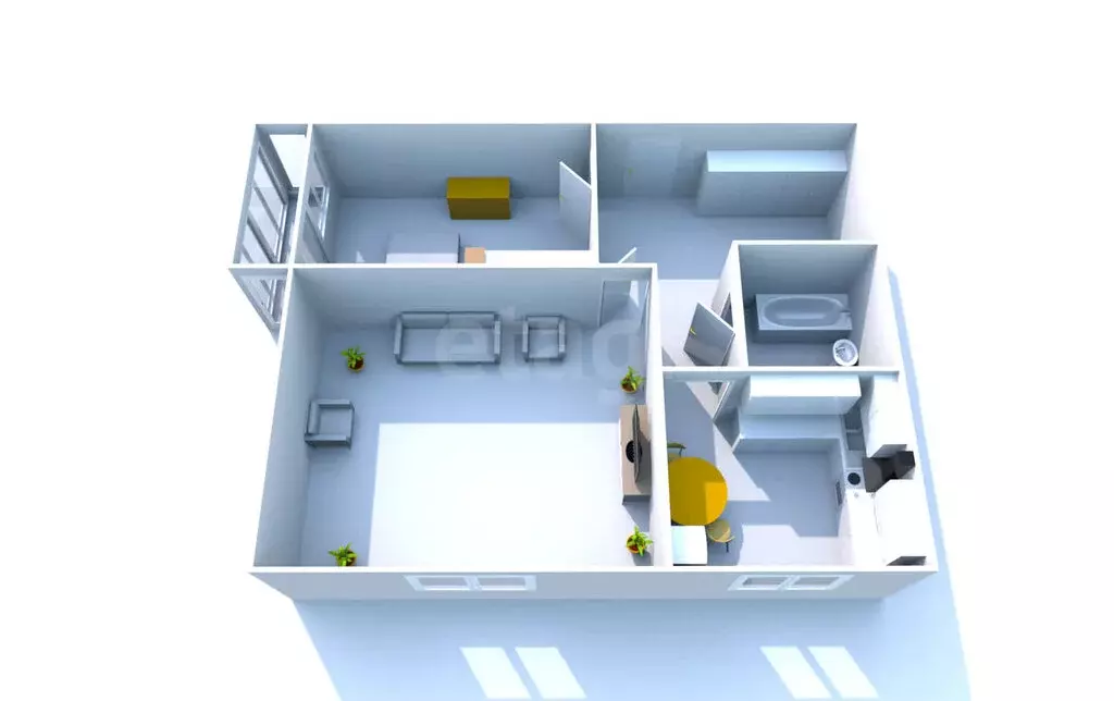 2-комнатная квартира: Долинск, Октябрьская улица, 5 (42 м) - Фото 2