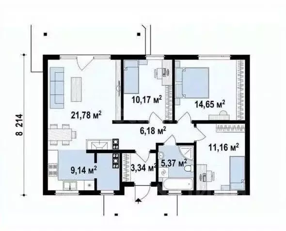 Дом в Тульская область, Алексин городской округ, с. Бунырево 2 (86 м) - Фото 2
