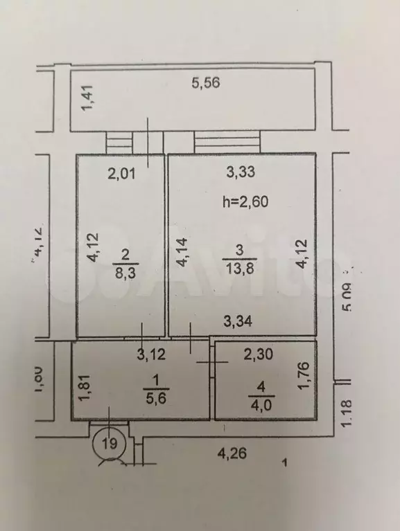 1-к. квартира, 39,4 м, 4/5 эт. - Фото 0