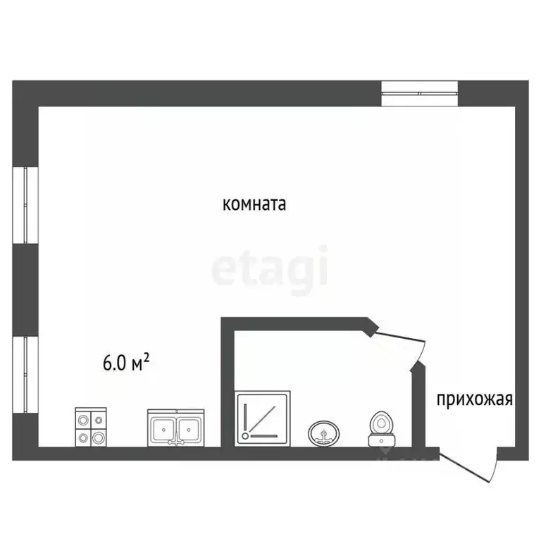Студия Владимирская область, Муром пос. Зименки, ул. Мира, 1 (29.0 м) - Фото 2
