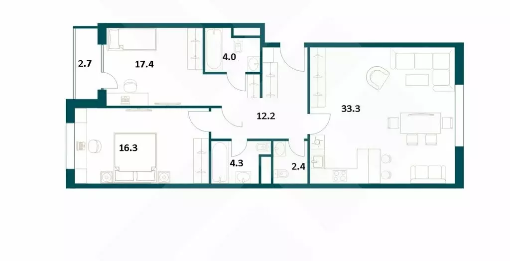 2-комнатная квартира: Москва, Винницкая улица, 8к3 (86.9 м) - Фото 0