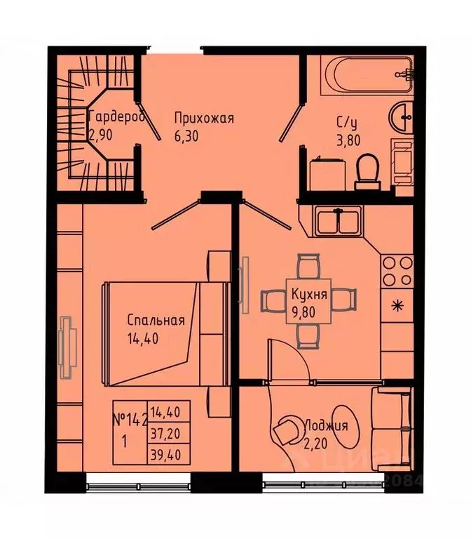 1-к кв. Ленинградская область, Коммунар г. Гатчинский муниципальный ... - Фото 1