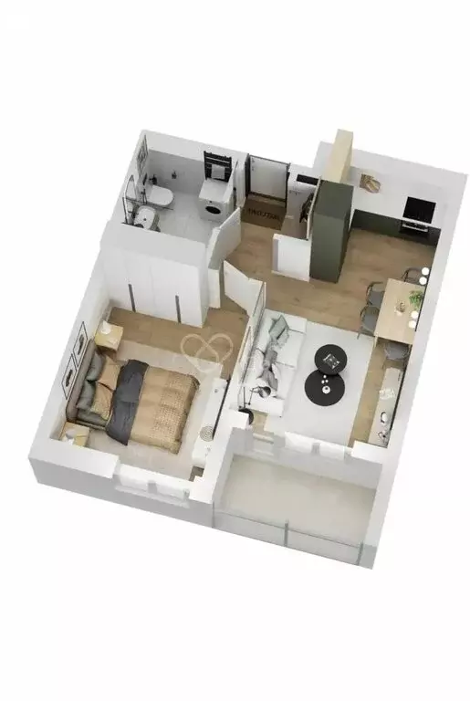 1-комнатная квартира: Волгоград, улица Владимира Петровского, 4 (37.8 ... - Фото 1