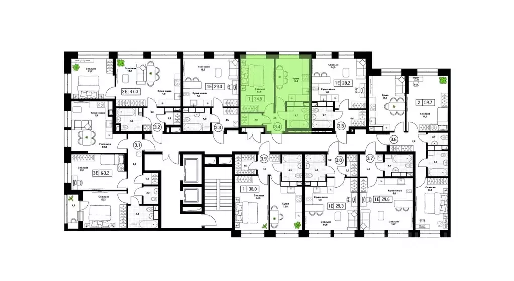 1-к кв. Московская область, Пушкино Пушкино Град жилой комплекс, к2 ... - Фото 2