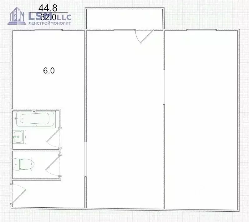 2-к кв. санкт-петербург ул. партизана германа, 10к4 (44.8 м) - Фото 1