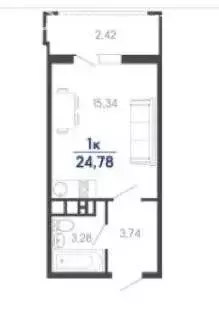 Квартира-студия: Знаменский, Природная улица, 10Бк8 (27.5 м) - Фото 0