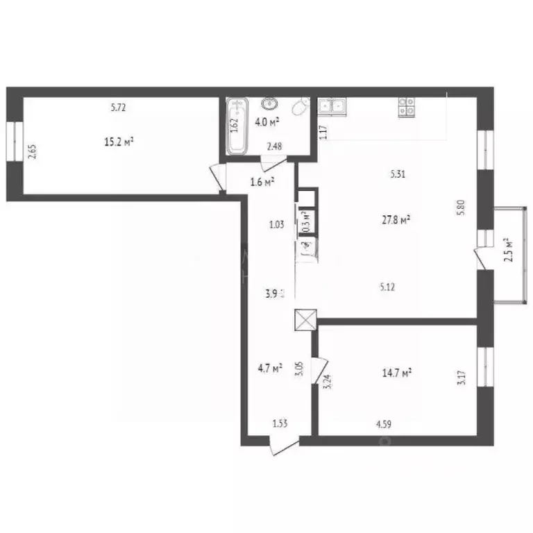 3-к кв. Тюменская область, Тюмень ул. Ленина, 69А (78.0 м) - Фото 1