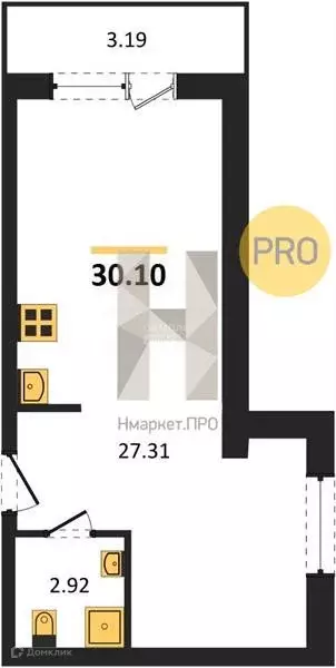 Продаётся квартира-студия, 30.1 м - Фото 1