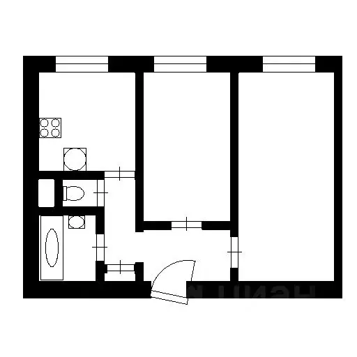 2-к кв. Санкт-Петербург Варшавская ул., 114 (47.0 м) - Фото 1