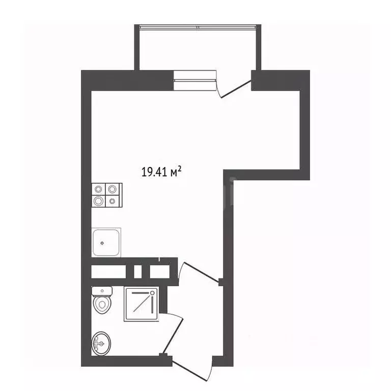 Студия Ярославская область, Ярославль Северный жилрайон, 12-й мкр, ... - Фото 1