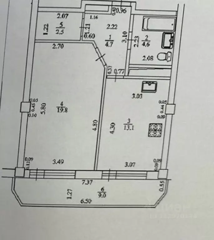 2-к кв. Башкортостан, Уфа ул. Шмидта, 158/2 (47.4 м) - Фото 2