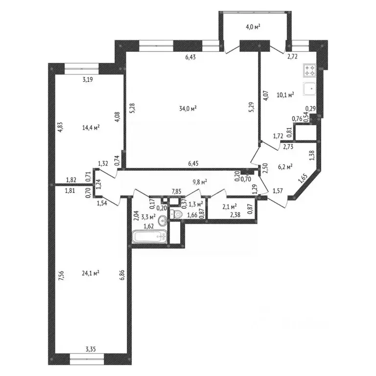 3-к кв. Башкортостан, Уфа Бакалинская ул., 25 (109.0 м) - Фото 2