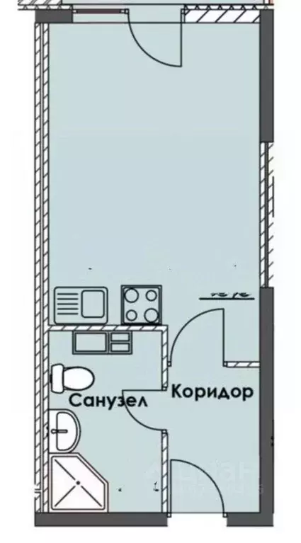 Студия Краснодарский край, Анапа проезд Межсанаторный, 19 (27.0 м) - Фото 2