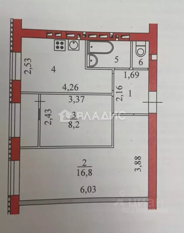 2-к кв. Волгоградская область, Волгоград ул. Ломоносова, 87 (41.1 м) - Фото 2