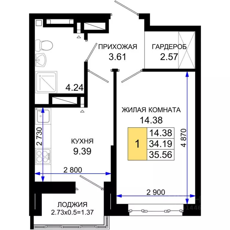 1-к кв. Ростовская область, Ростов-на-Дону Нефтекачка кв-л, Октябрь ... - Фото 0