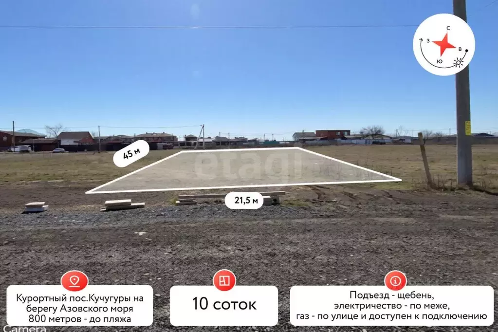 Участок в Краснодарский край, Темрюкский район, Фонталовское с/пос, ... - Фото 1