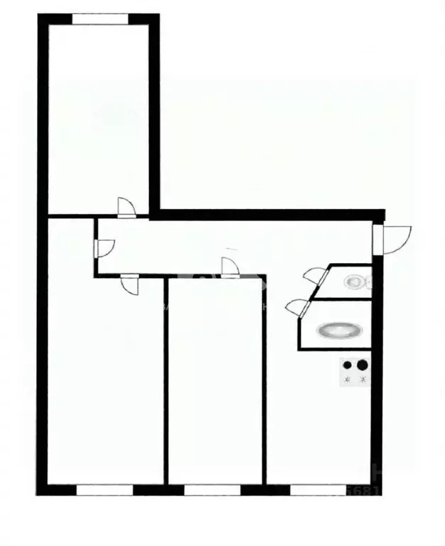 3-к кв. Новосибирская область, Новосибирск Пешеходная ул., 5 (53.0 м) - Фото 2