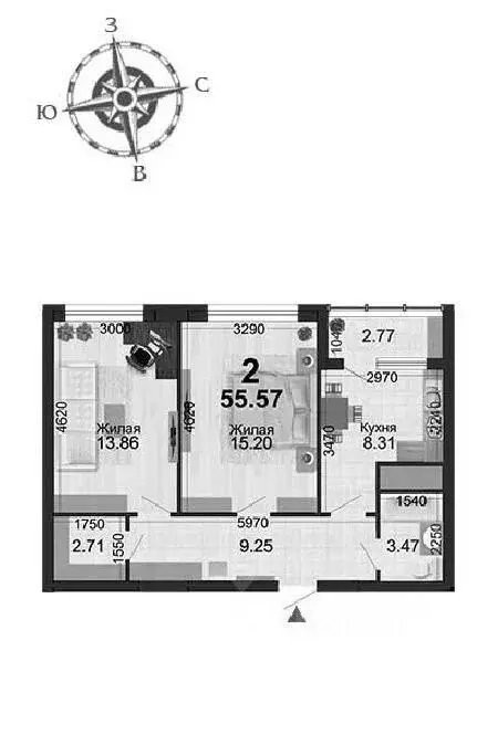 2-к кв. Рязанская область, Рязань ш. Солотчинское, 4к1 (53.4 м) - Фото 2