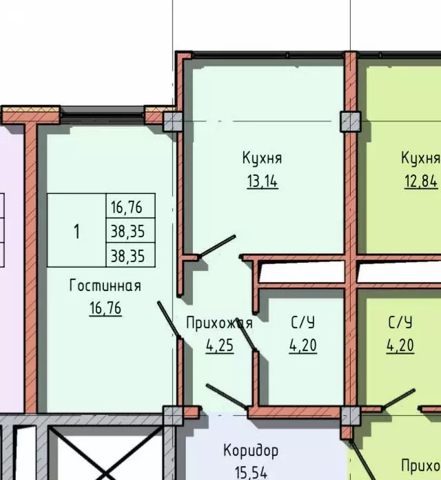 1-комнатная квартира: Нальчик, улица Атажукина, 135 (38.35 м) - Фото 0