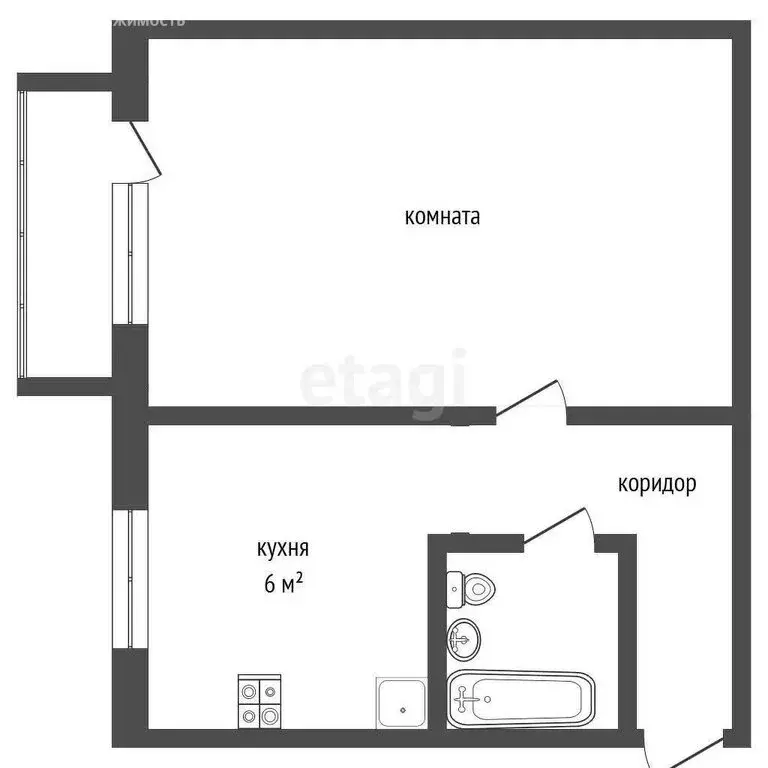 1-комнатная квартира: Ялуторовск, Красноармейская улица, 50 (31 м) - Фото 1