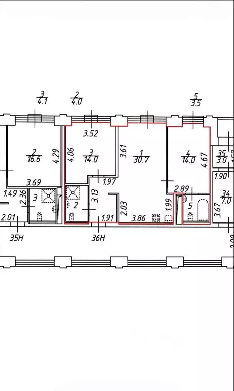 2-к кв. Санкт-Петербург наб. Макарова, 58с2 (66.2 м) - Фото 1