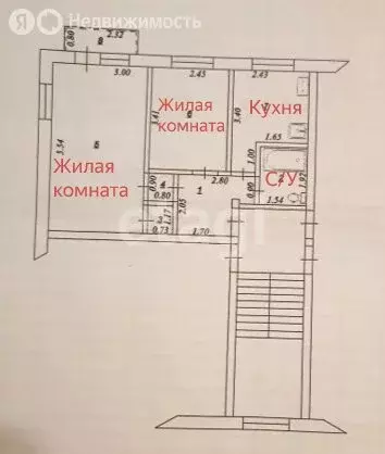 2-комнатная квартира: Славянск-на-Кубани, Отдельская улица, 330 (40.6 ... - Фото 1