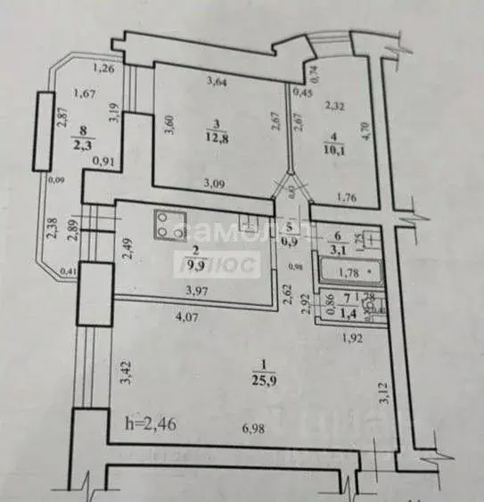 3-к кв. Забайкальский край, Чита ул. Бабушкина, 32Б (66.4 м) - Фото 1