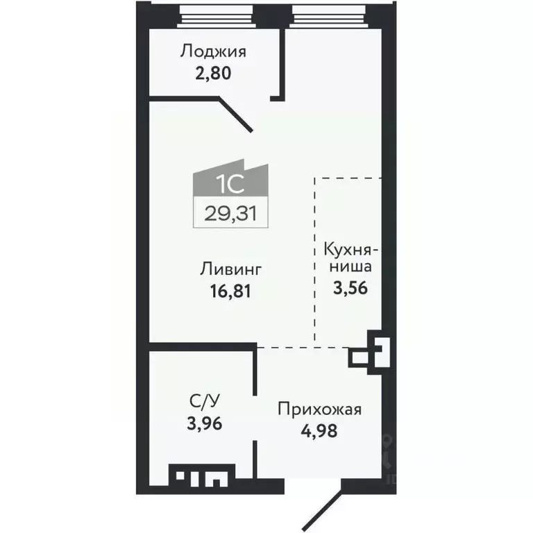 Студия Томская область, Томск Черемошники мкр, ул. Бердская, 14/3 ... - Фото 2