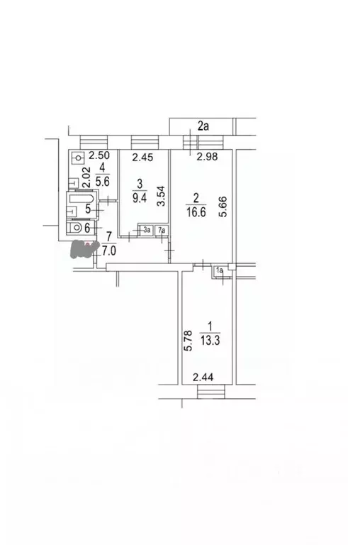 3-к кв. Москва Большая Черкизовская ул., 5К1 (56.5 м) - Фото 2