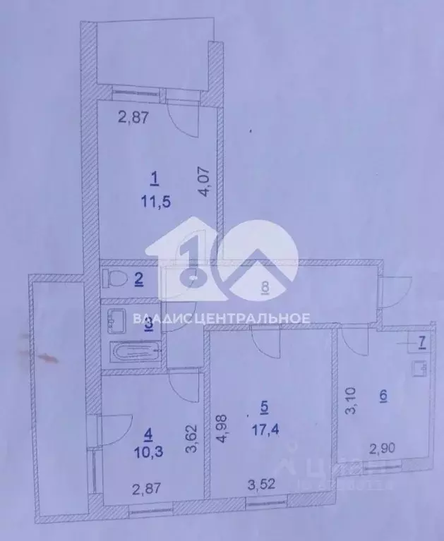 3-к кв. Новосибирская область, Бердск ул. Красный Сокол, 19 (69.8 м) - Фото 1