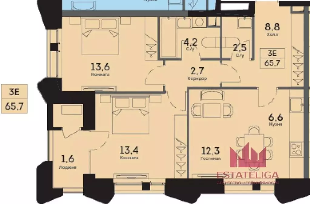 3-к кв. Москва просп. Лихачева, 18к1 (65.7 м) - Фото 2