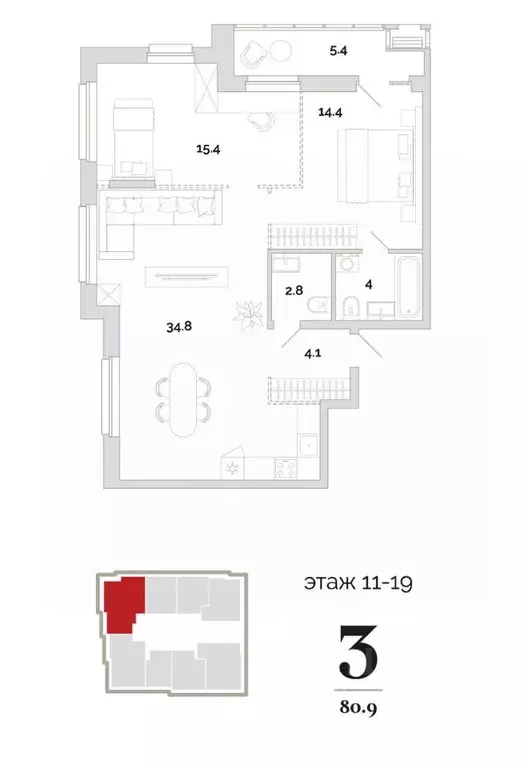 3-к кв. Пензенская область, Пенза проезд 2-й Свердлова, 4 (80.9 м) - Фото 0