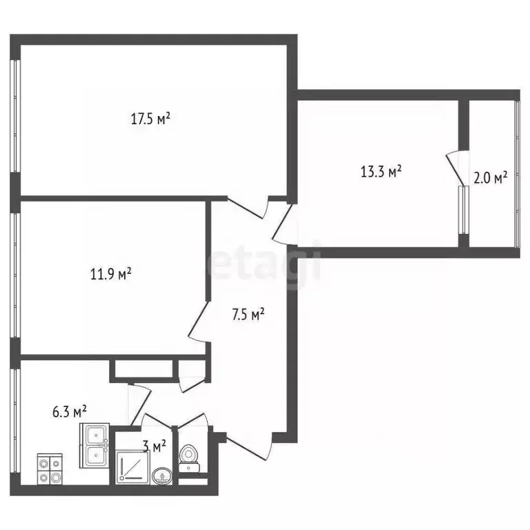 3-к кв. Санкт-Петербург просп. Маршала Жукова, 34к1В (60.3 м) - Фото 1