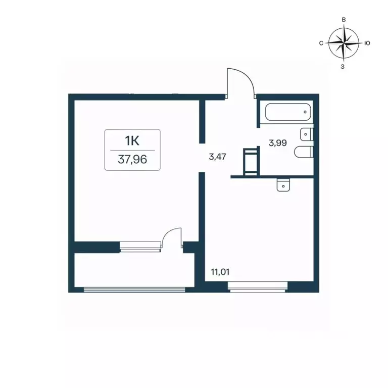 1-к кв. Ленинградская область, Всеволожский район, Заневское городское ... - Фото 1