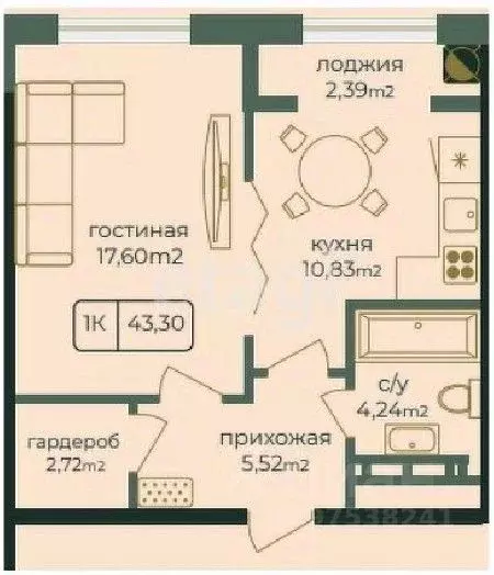 1-к кв. Дагестан, Каспийск просп. Акулиничева (43.2 м) - Фото 0