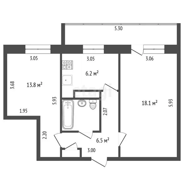 2-комнатная квартира: Йошкар-Ола, улица Соловьёва, 27 (48.5 м) - Фото 1