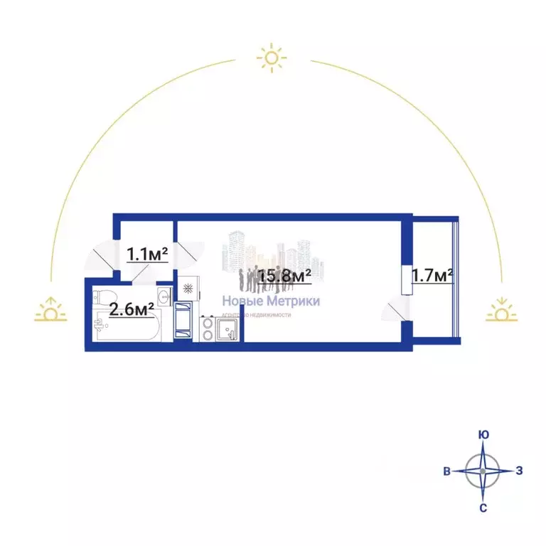 Студия Ленинградская область, Мурино Всеволожский район, бул. ... - Фото 2