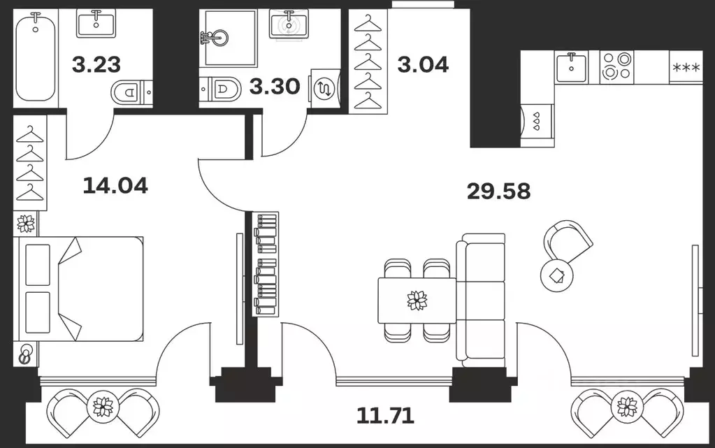 1-к кв. Тульская область, Тула ул. Болотникова, 4 (64.9 м) - Фото 0