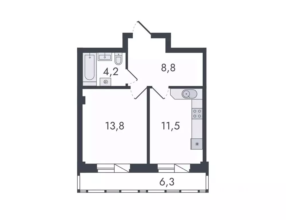 1-к кв. Кировская область, Киров ул. Чистопрудненская, 13 (44.6 м) - Фото 0