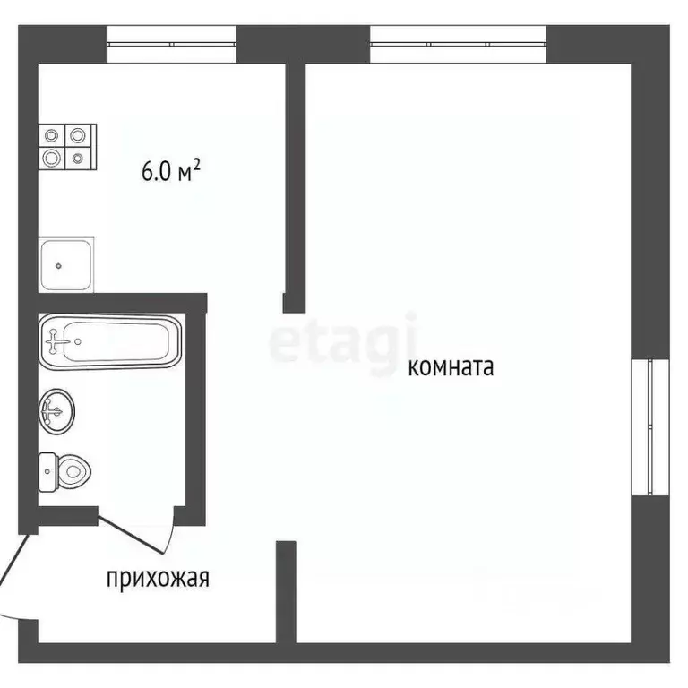 1-к кв. Пермский край, Пермь ул. Вильямса, 2А (30.0 м) - Фото 1