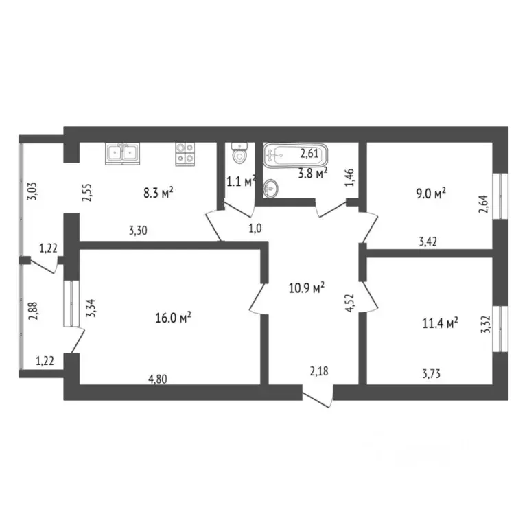 3-к кв. Краснодарский край, Выселковский район, Ирклиевское с/пос, ... - Фото 2