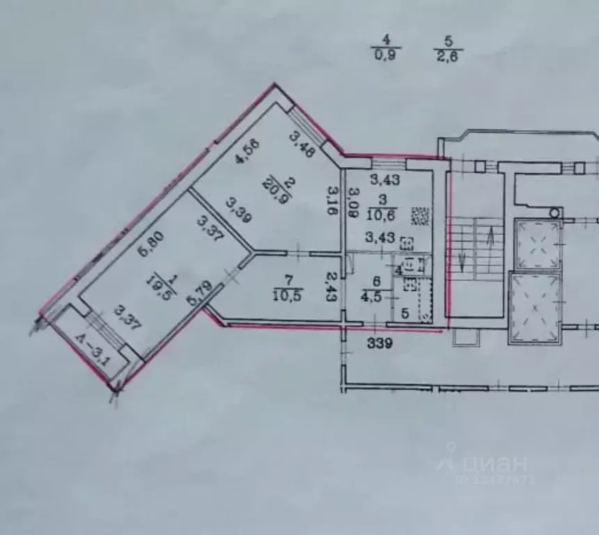 2-к кв. Санкт-Петербург ул. Осипенко, 4к1 (69.5 м) - Фото 2