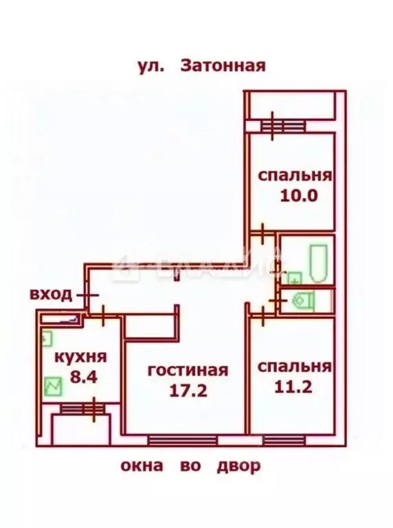 3-к кв. Москва Затонная ул., 4 (62.2 м) - Фото 1