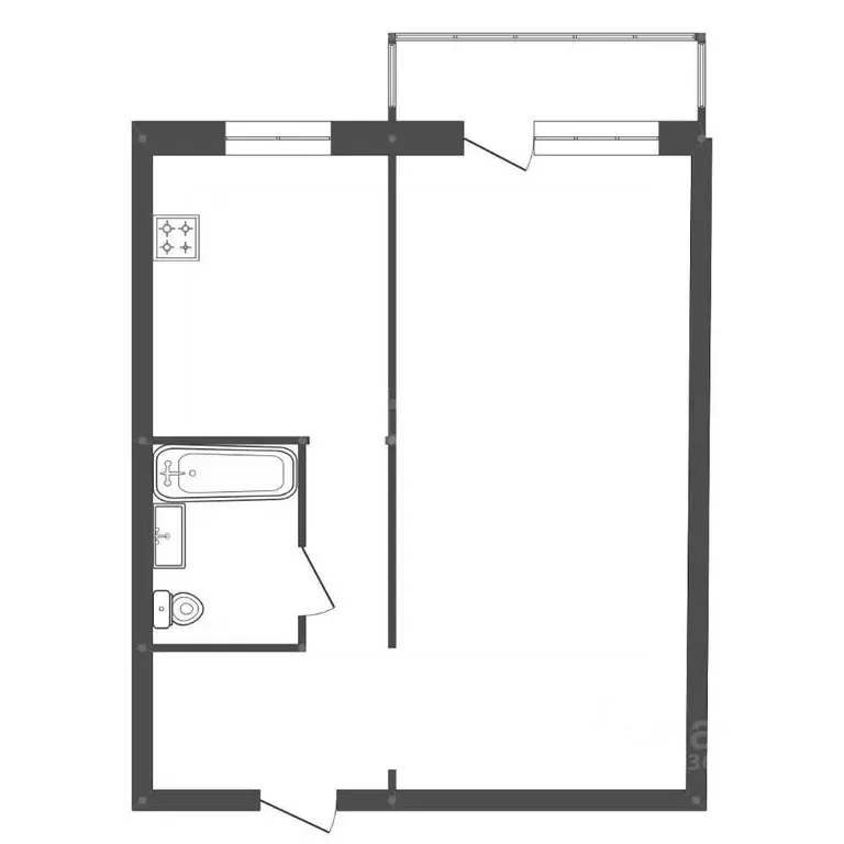 1-к кв. Амурская область, Белогорск ул. Кирова, 49 (32.0 м) - Фото 2