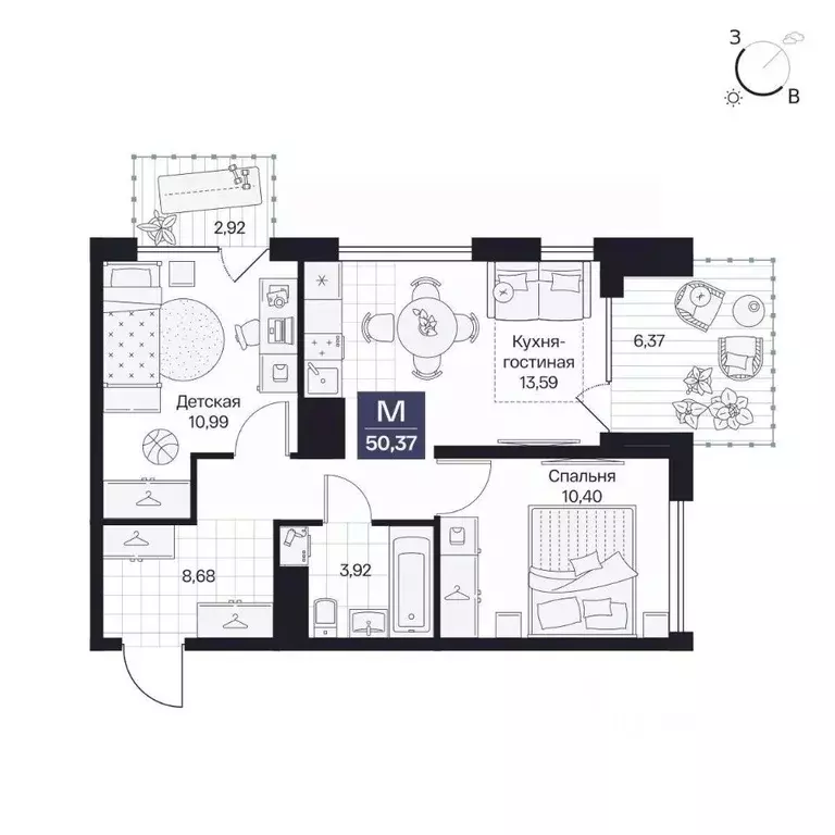 2-к кв. Волгоградская область, Волгоград просп. Имени В.И. Ленина, 59Г ... - Фото 1