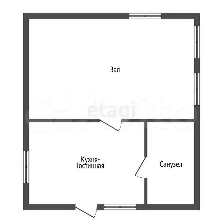 1-к. квартира, 32,4 м, 1/2 эт. - Фото 0