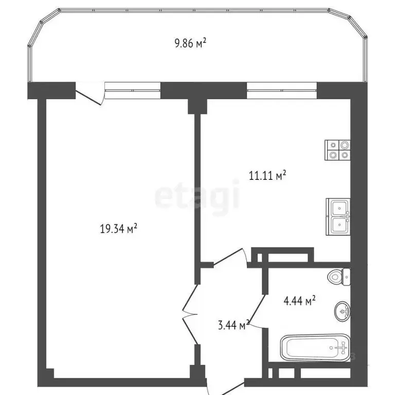 1-к кв. Краснодарский край, Геленджик ул. Маршала Жукова, 2к1 (43.49 ... - Фото 1