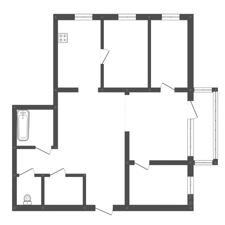 4-к кв. Амурская область, Белогорск Первомайская ул., 34 (92.4 м) - Фото 2