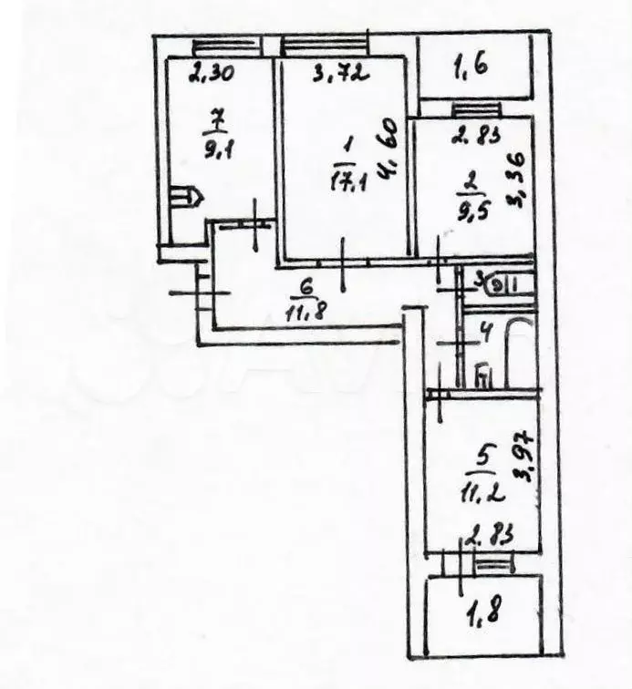 3-к. квартира, 66,2 м, 1/9 эт. - Фото 0
