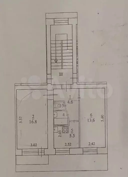 2-к. квартира, 43,4 м, 5/5 эт. - Фото 0